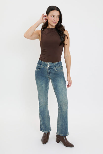3-Button Bootcut Jeans