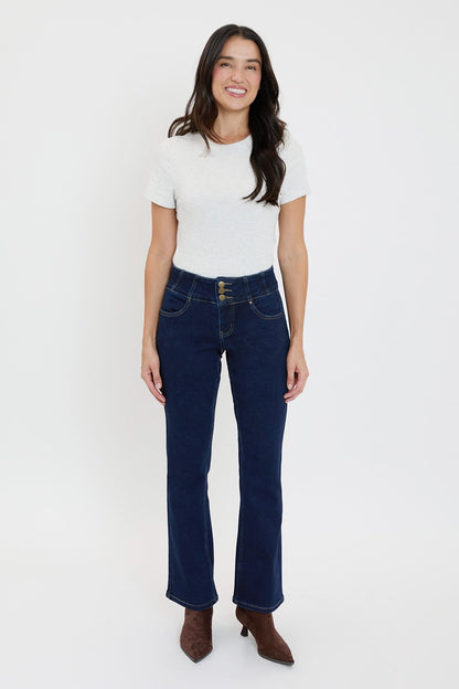 3-Button Bootcut Jeans