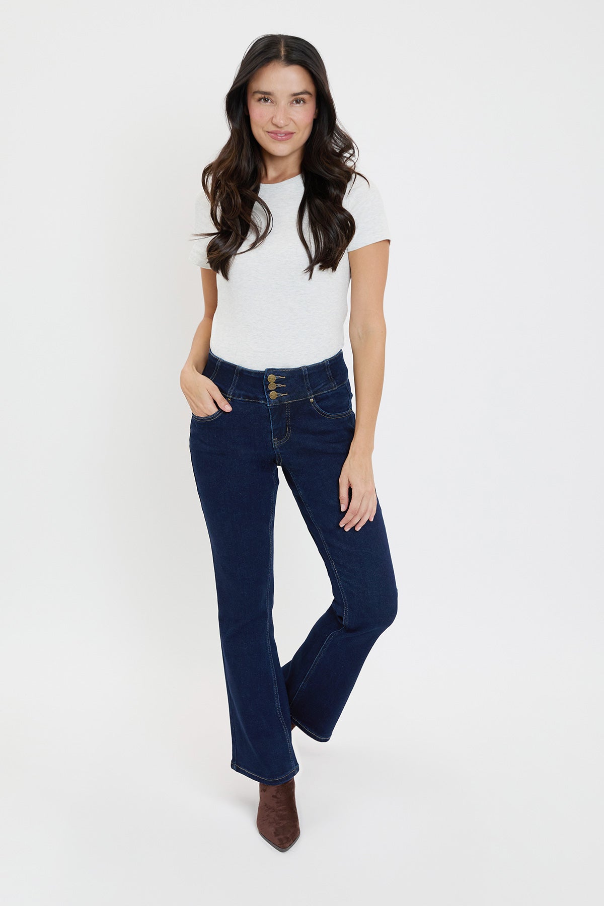 3-Button Bootcut Jeans