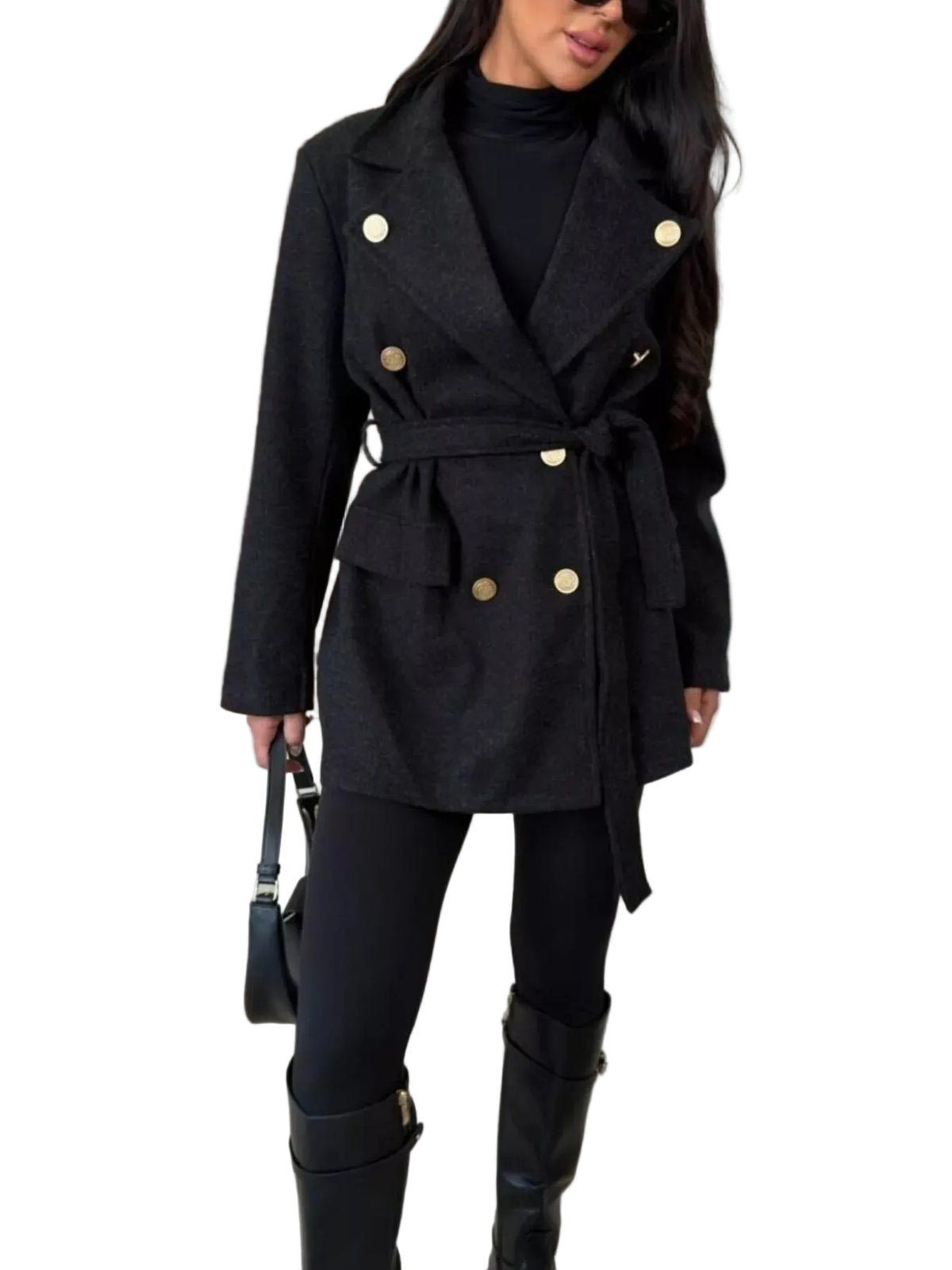 Double-Breasted Belted Wool-Blend Coat