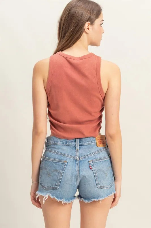 Mineral Wash Rib Knit Tank.
