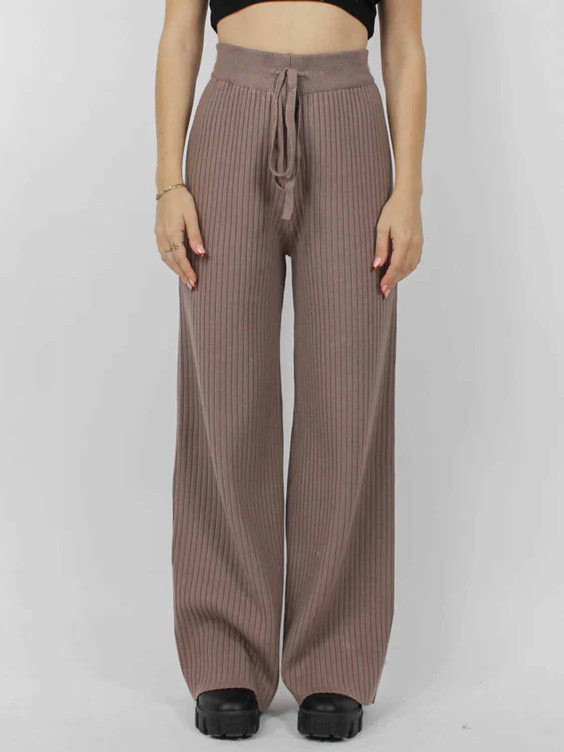 Ribbed Wide Leg Sweater Pants