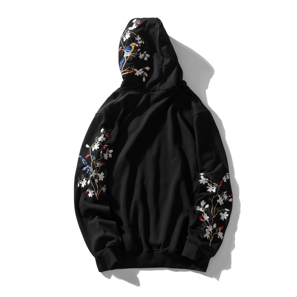 Flowers Embroidery Hoodie