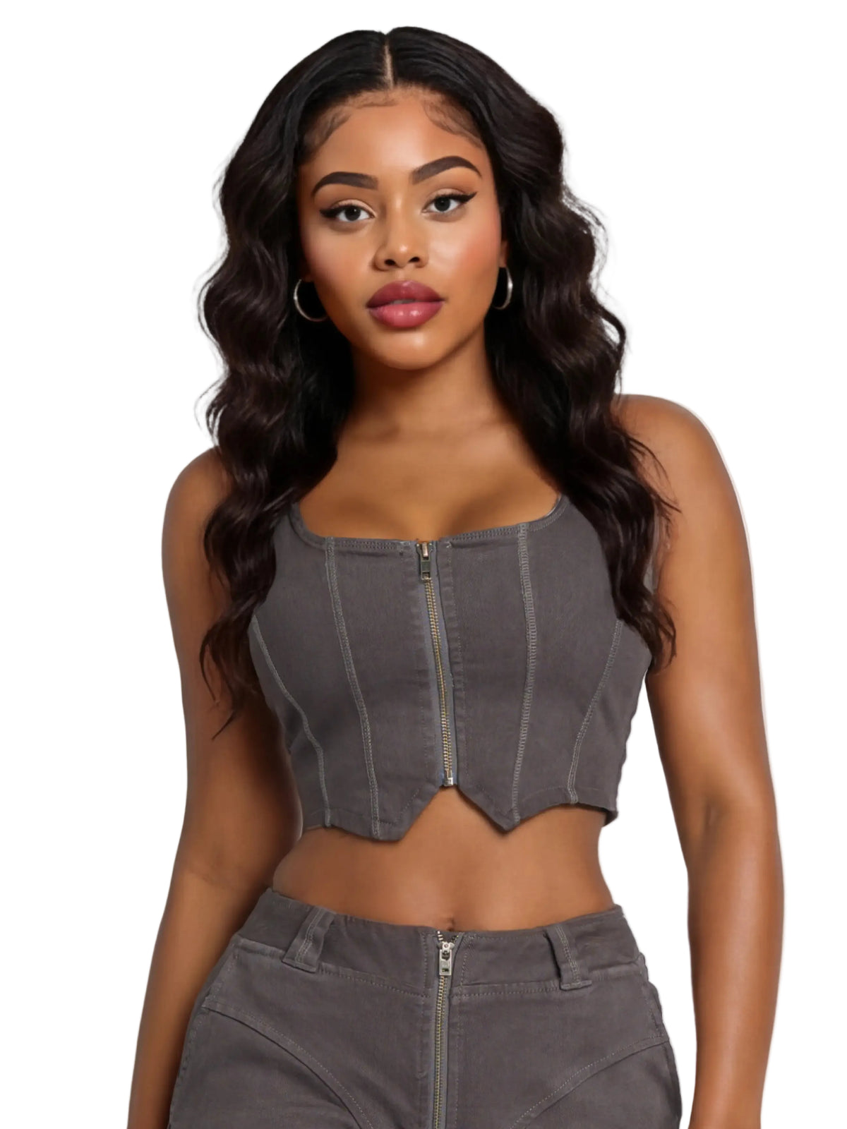 Stretch Twill Bustier Vest
