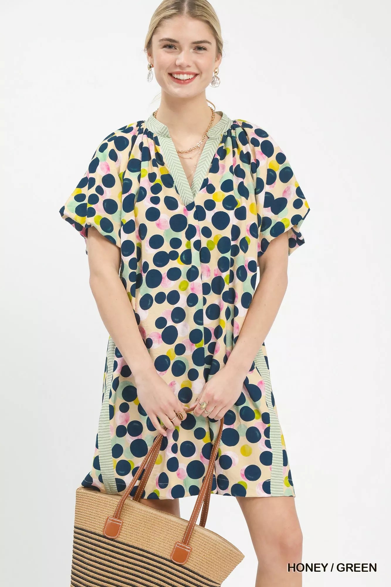 Polka Dot Print Tunic Dress