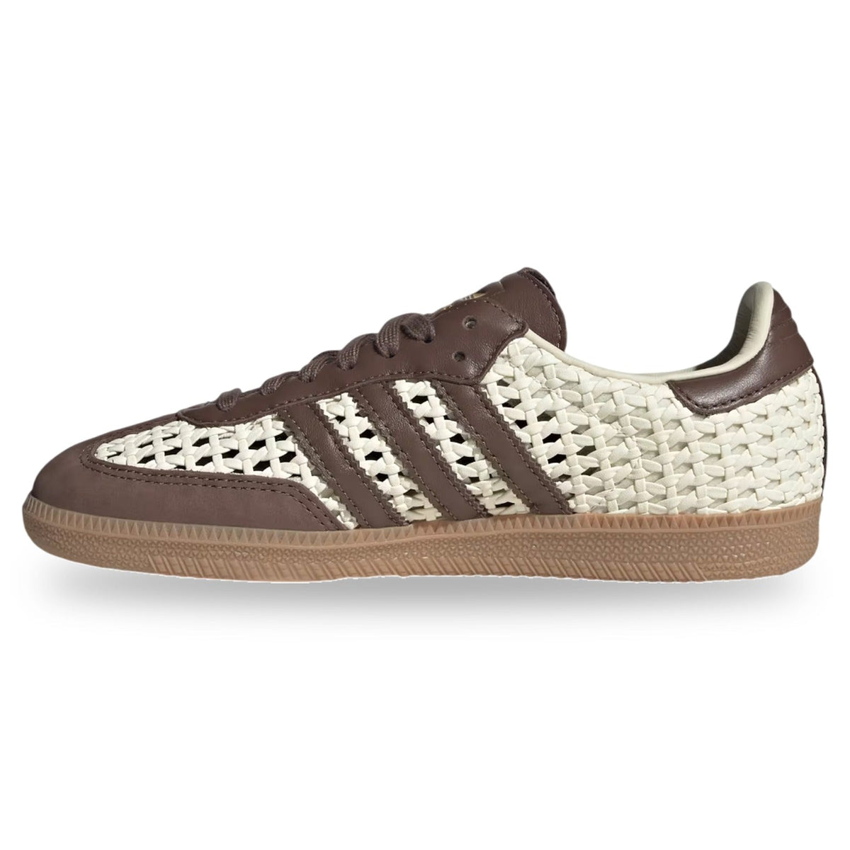 Women's adidas Samba OG Basketweave sneakers in Cream White and Earth Strata