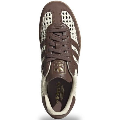 Women's adidas Samba OG Basketweave sneakers in Cream White and Earth Strata