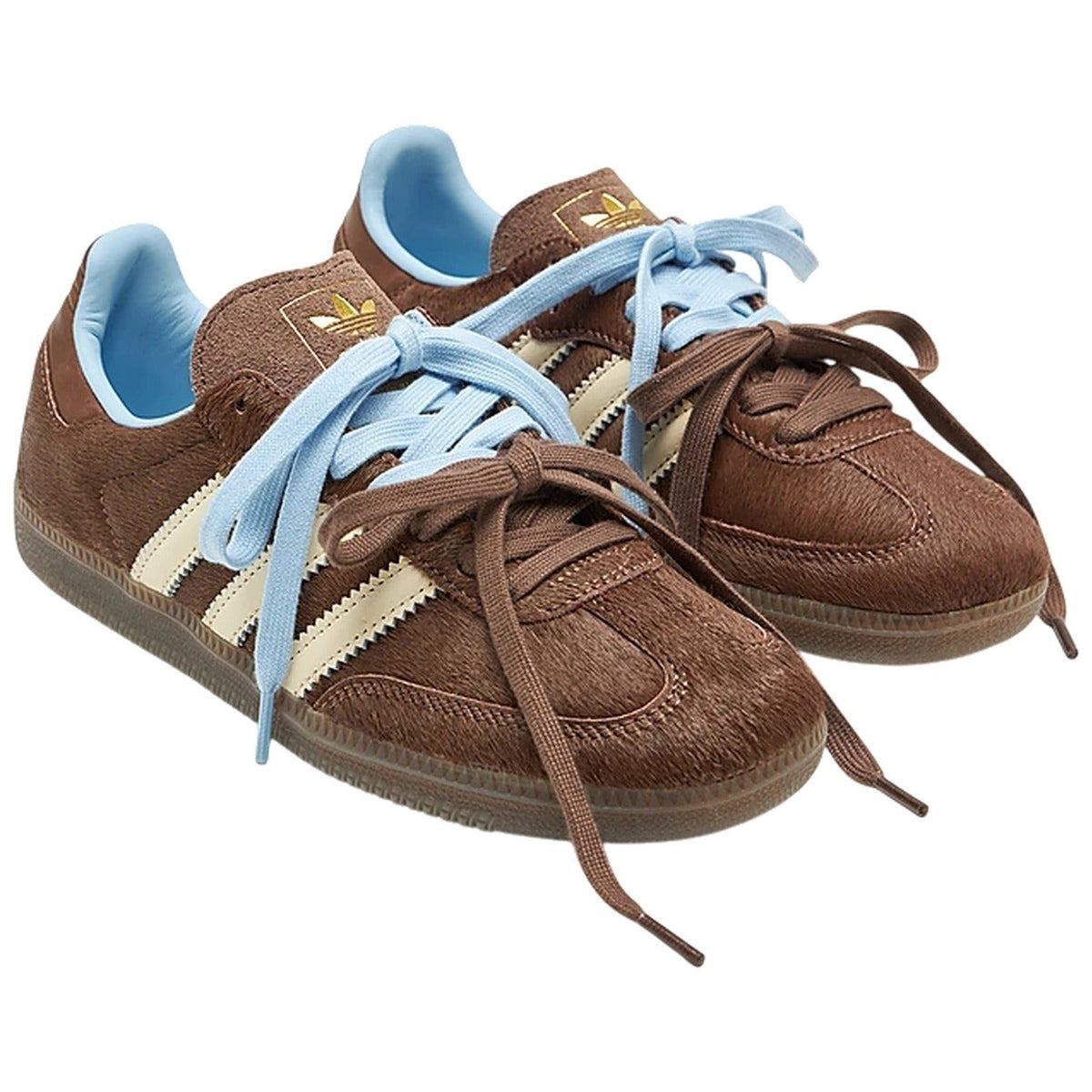 Adidas Samba OG Dark Brown Cream Blue Pony Hair | Women