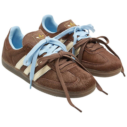 Adidas Samba OG Dark Brown Cream Blue Pony Hair | Women