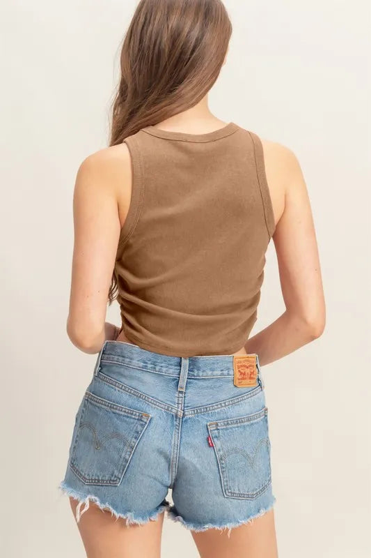 Mineral Wash Rib Knit Tank.