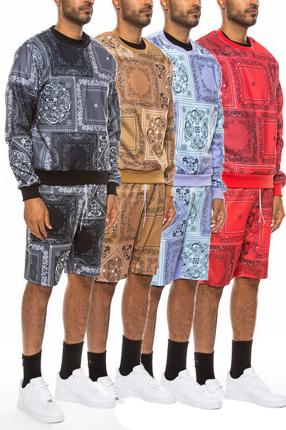 Paisley All Over Print Crew Set