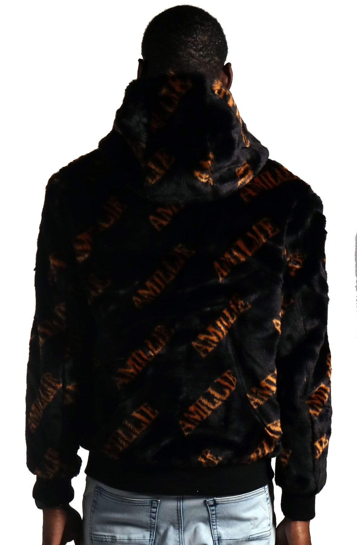 Jeff Black Reversible Faux Fur Bomber Jacket