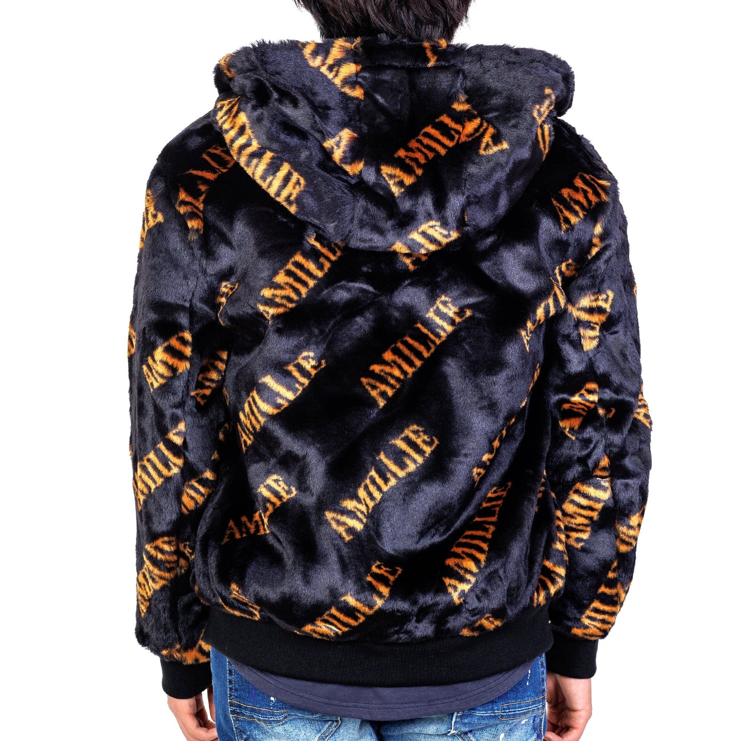 Jeff Black Reversible Faux Fur Bomber Jacket