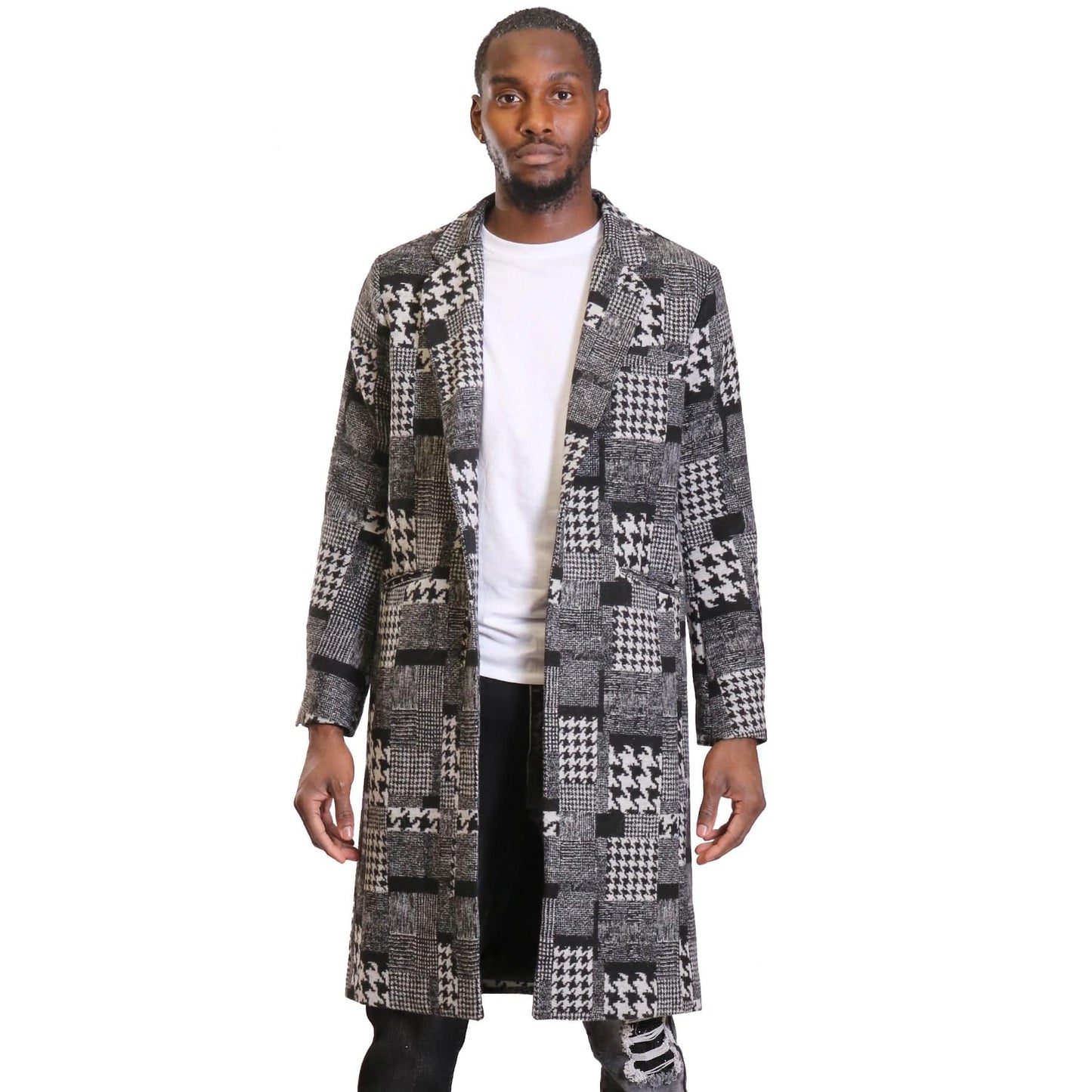 Neo Houndstooth Wool Coat Jacket