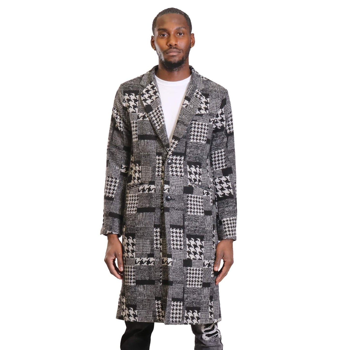 Neo Houndstooth Wool Coat Jacket