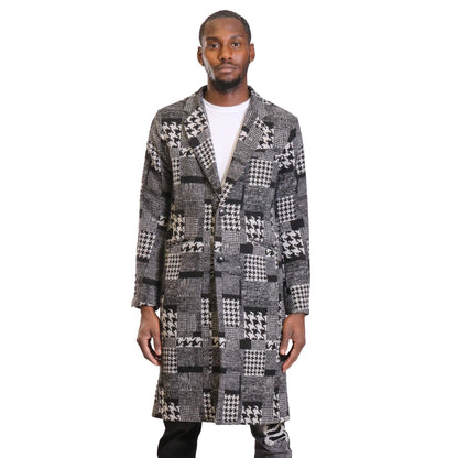 Neo Houndstooth Wool Coat Jacket