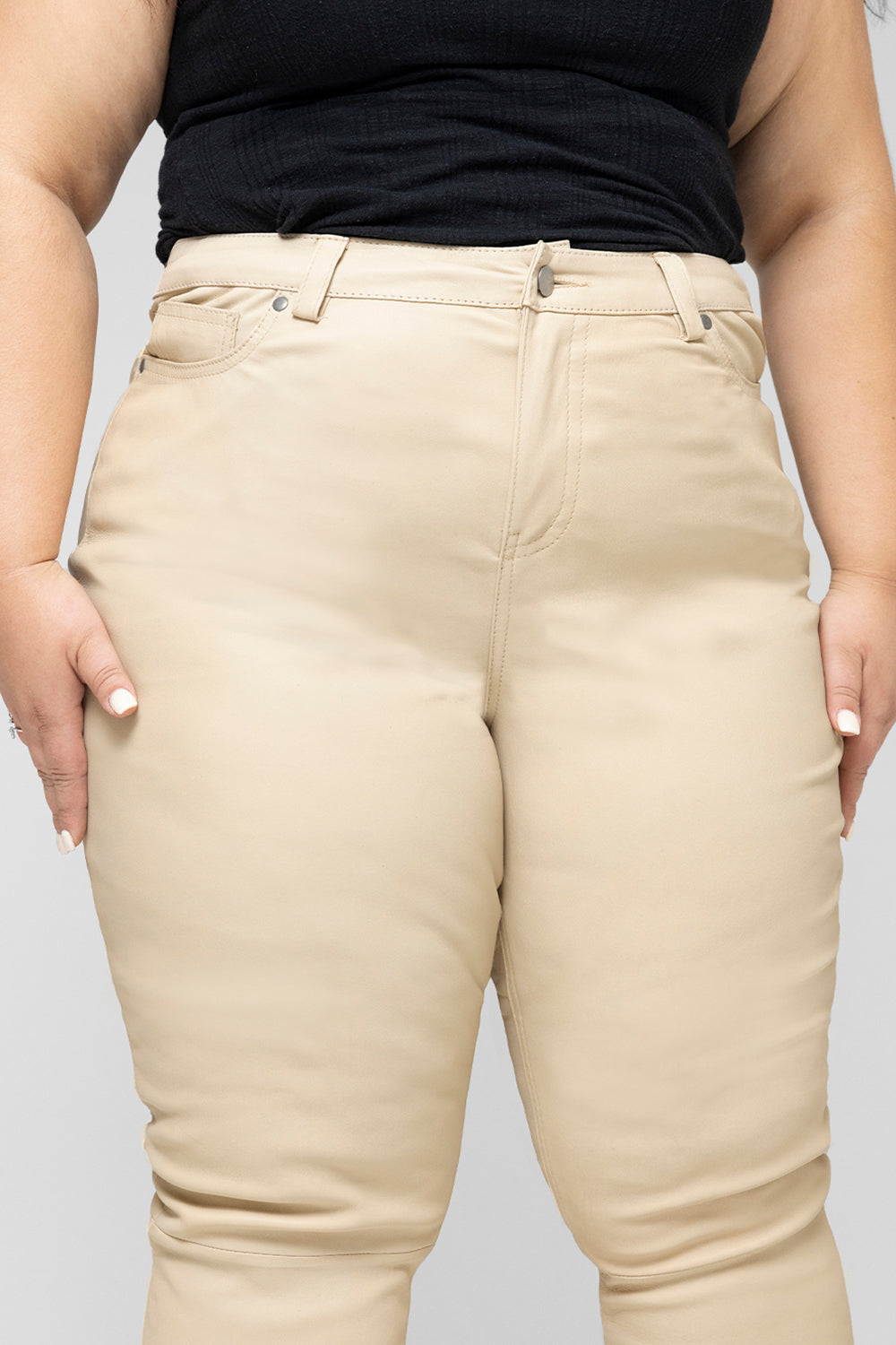Arya Women's Stretch Lambskin Leather Pants