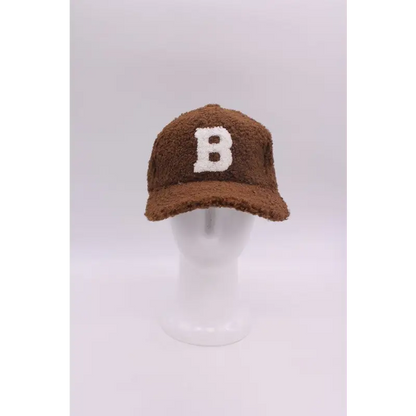 B Fuzzy Teddy Bear Cap.