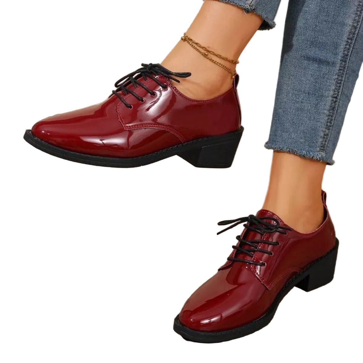 Round Toe Block Heels Loafers