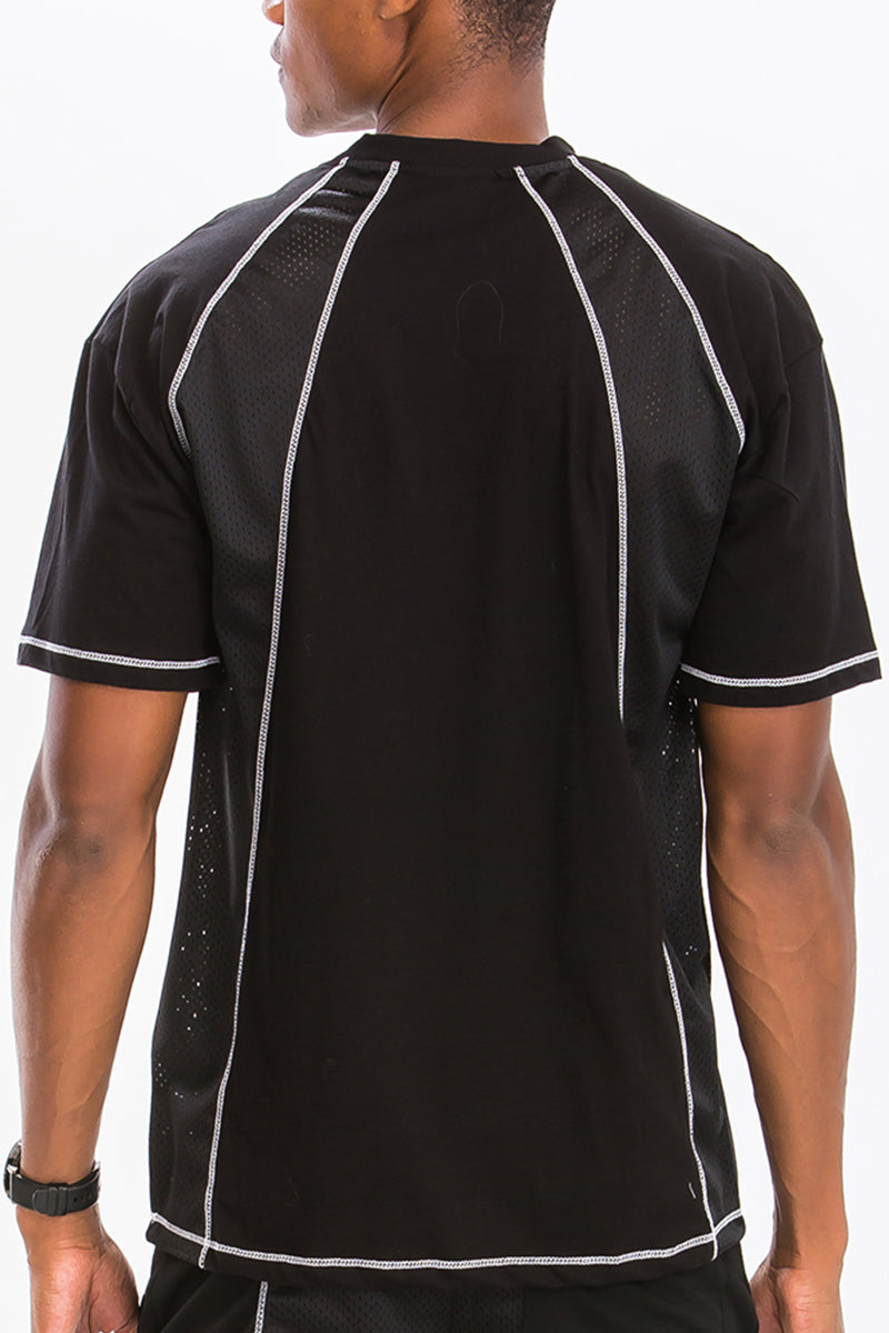 Alvin Mesh Contrast Short Set