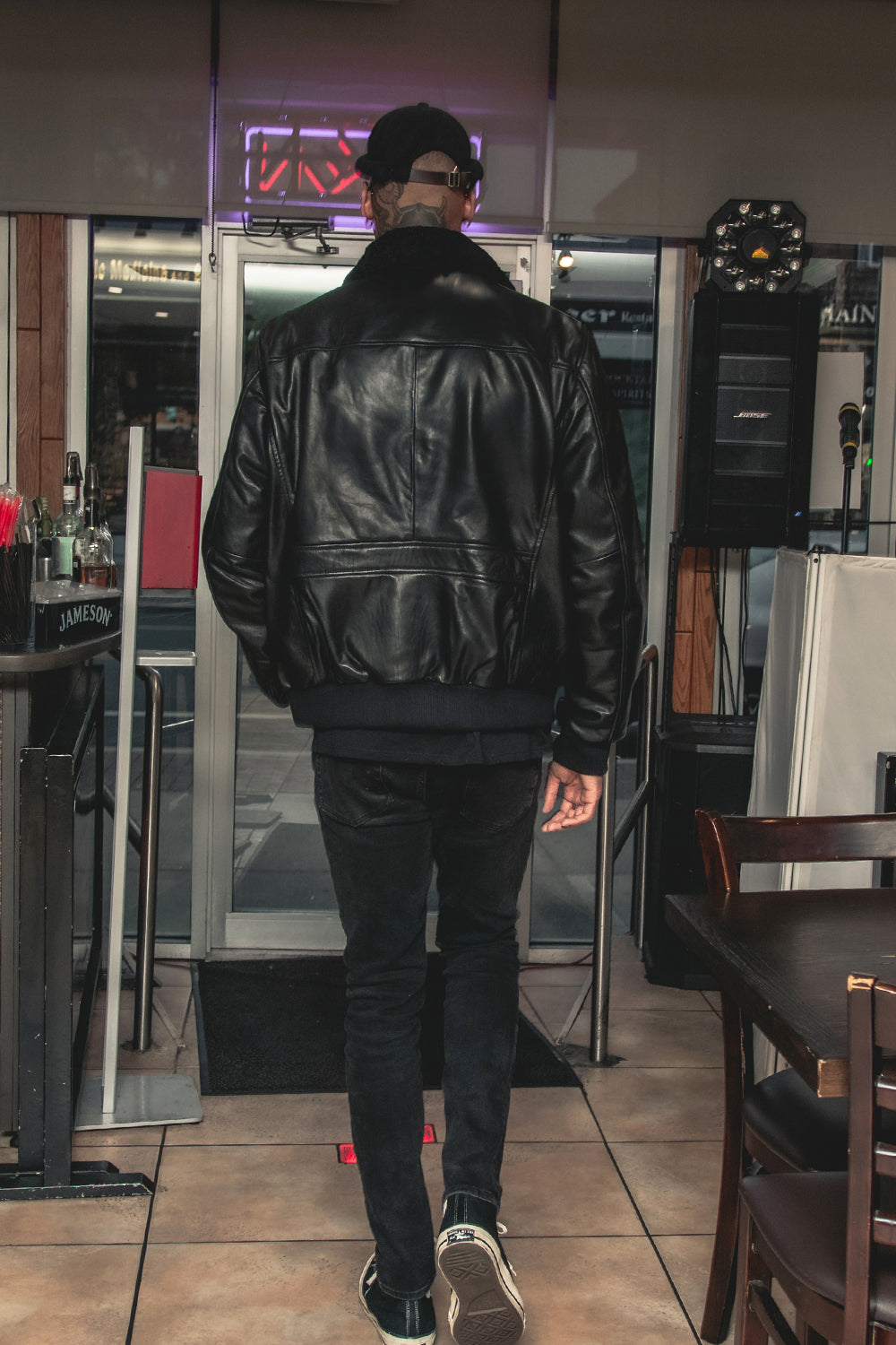 Baron Men's Lambskin Bomber Jacket