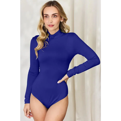 Basic Bae Full Size Mock Neck Long Sleeve Bodysuit.