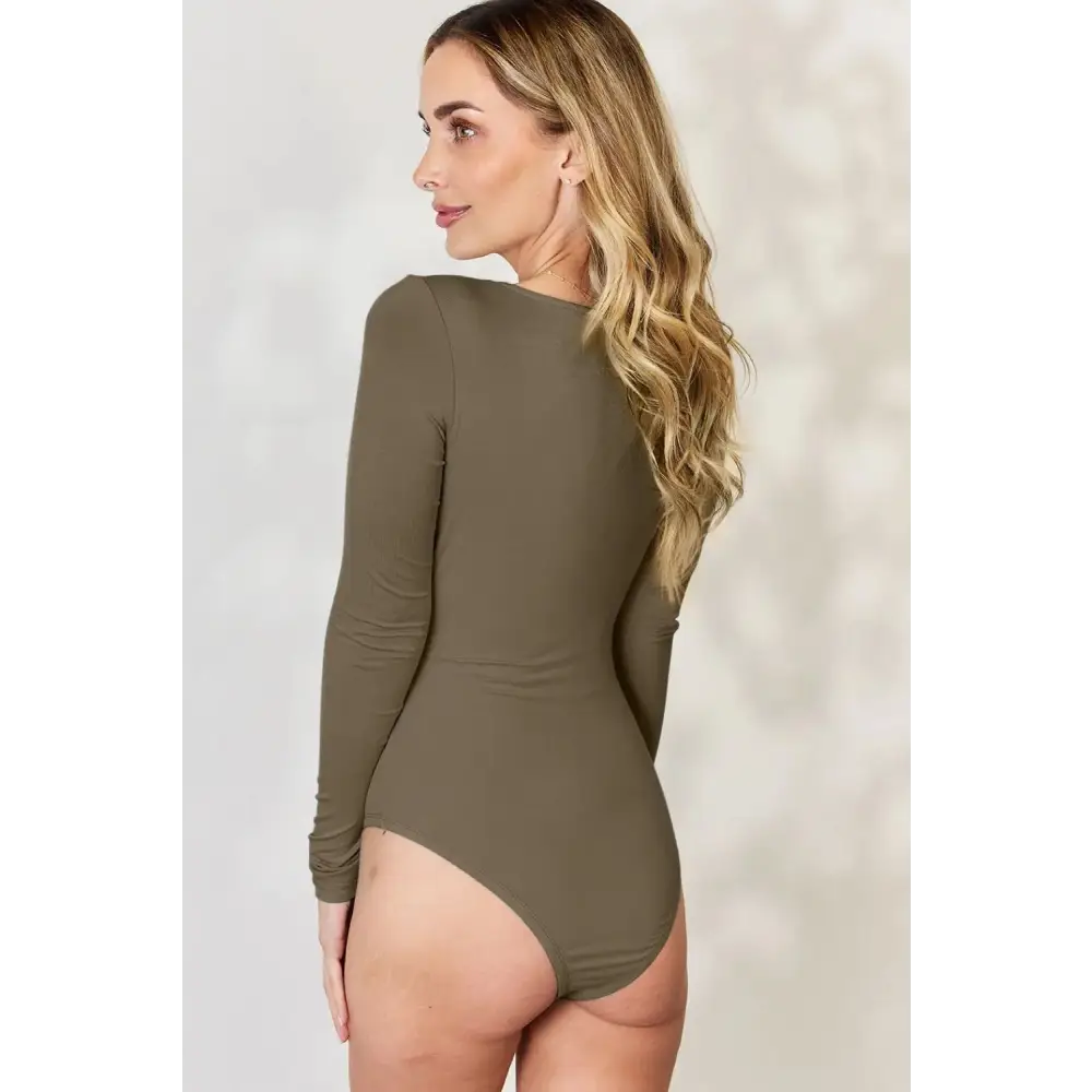 Basic Bae Full Size Round Neck Long Sleeve Bodysuit - KRIFFA 