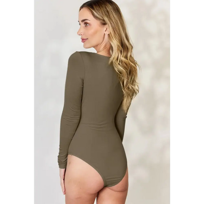 Basic Bae Full Size Round Neck Long Sleeve Bodysuit - KRIFFA 