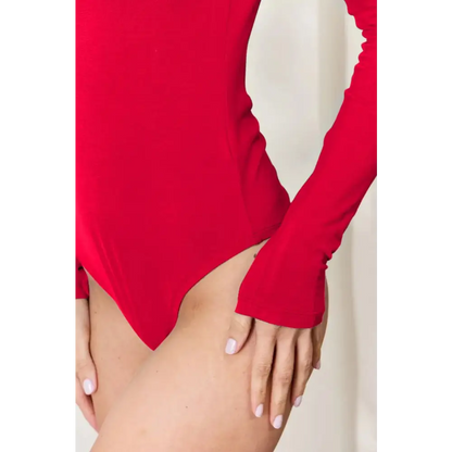 Basic Bae Full Size Round Neck Long Sleeve Bodysuit.