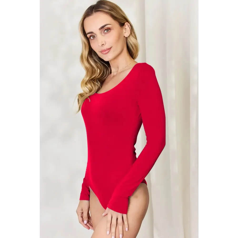 Basic Bae Full Size Round Neck Long Sleeve Bodysuit.