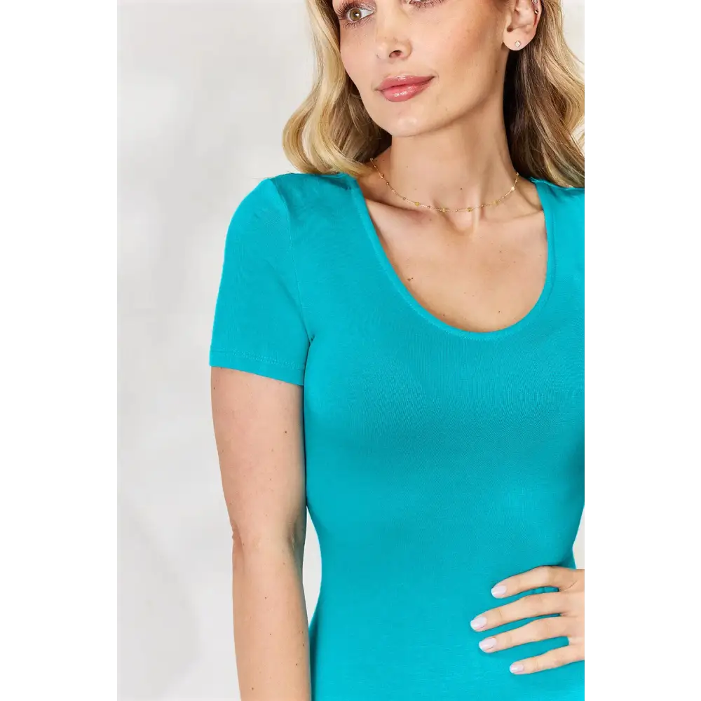 Basic Bae Full Size Round Neck Short Sleeve Bodysuit.