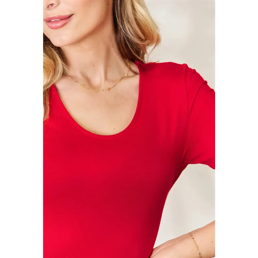 Basic Bae Full Size Round Neck Short Sleeve Bodysuit.