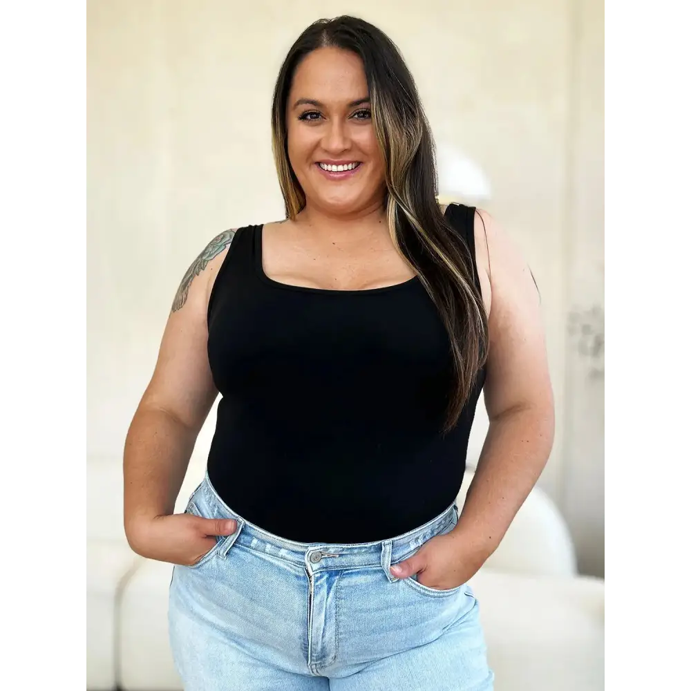 Basic Bae Full Size Square Neck Sleeveless Bodysuit.