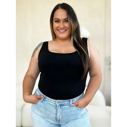 Basic Bae Full Size Square Neck Sleeveless Bodysuit.