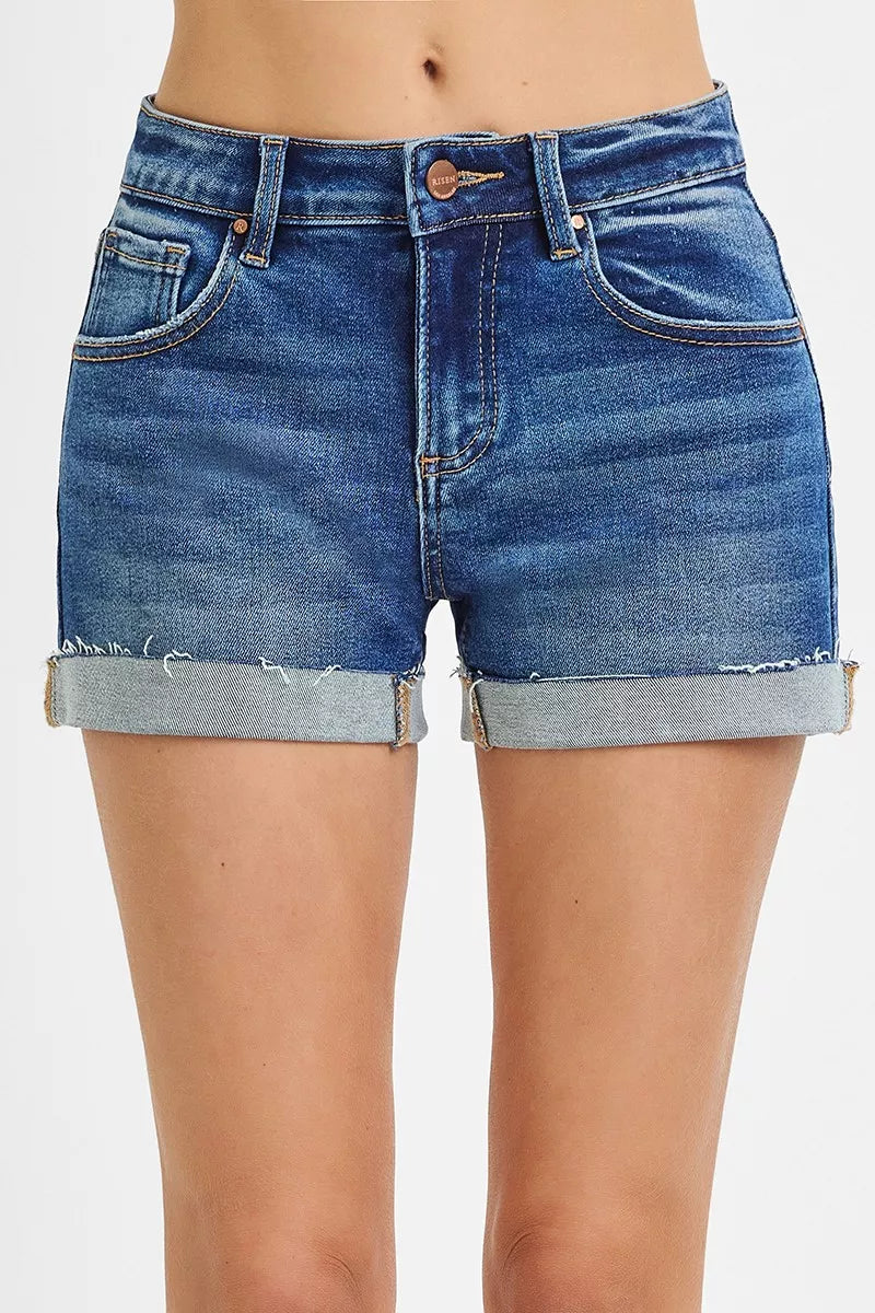 Low Rise Cuffed Shorts