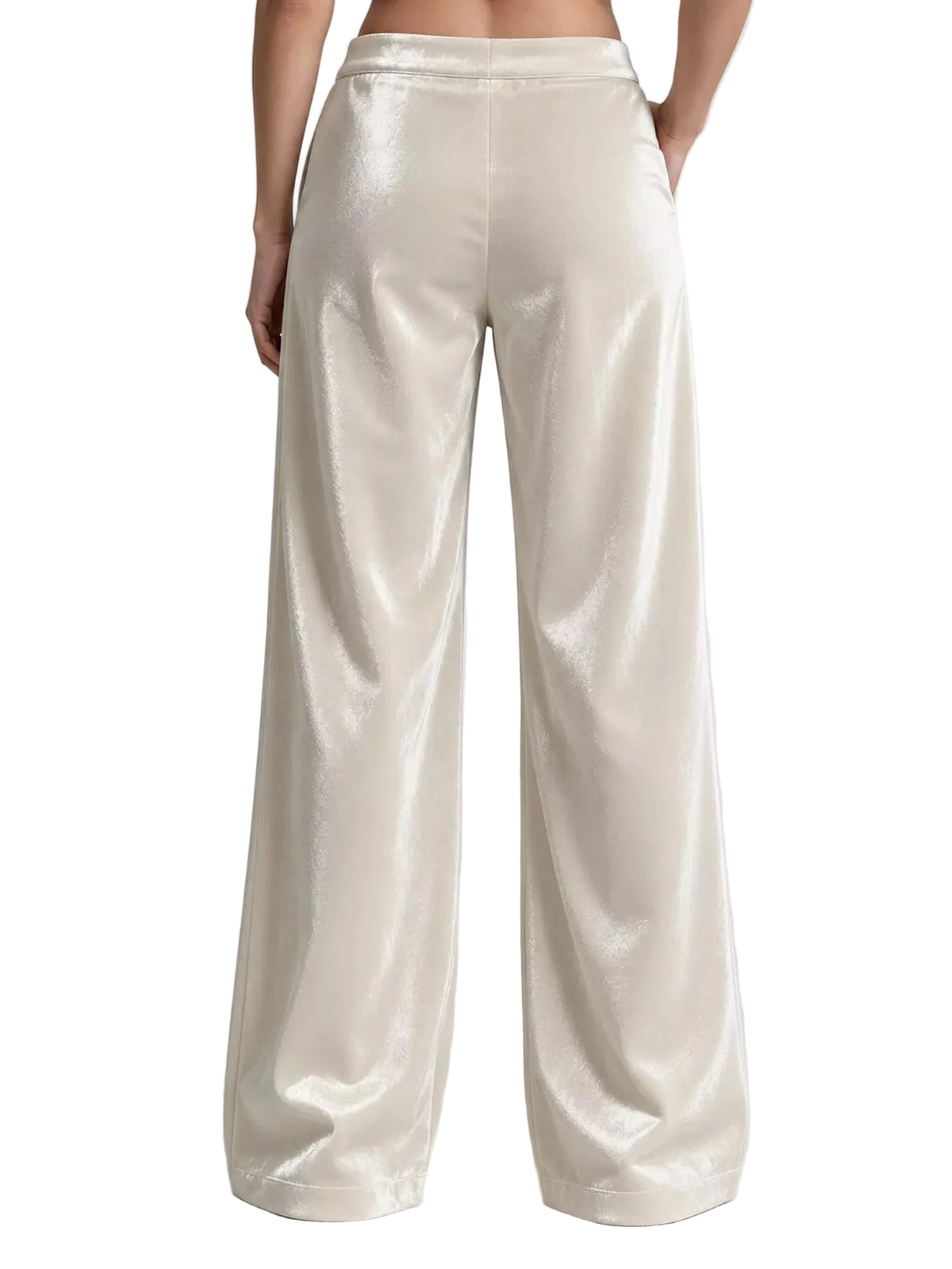 High-Waisted Wide-Leg Velvet Pants with Pockets