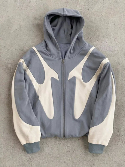 Men's oversized color-block hoodie