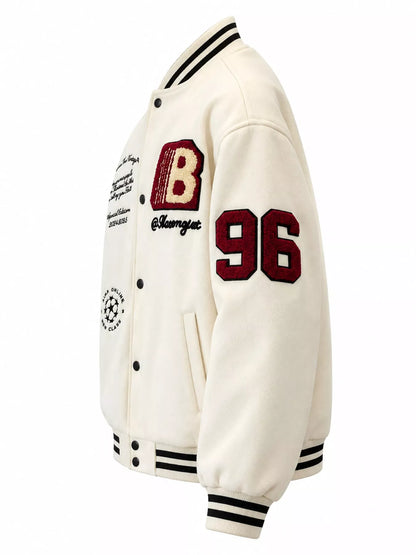 Embroidered Snap Down Baseball Jacket — additional product view | KRIFFA