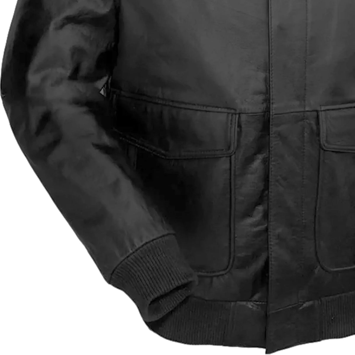 Bomber Men’s Leather Jacket with Removable Shearling Collar