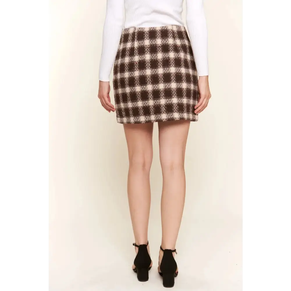 Brushed Plaid Mini Skirt.