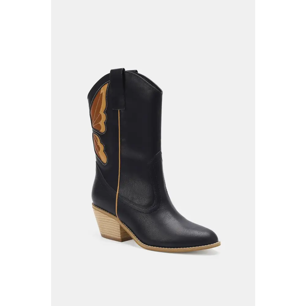 Butterfly Cut Detail Point Toe Boots.