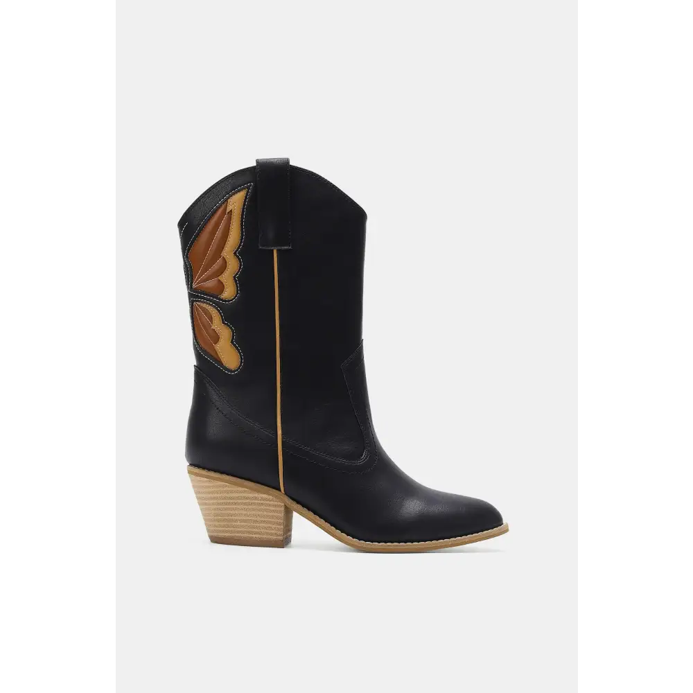 Butterfly Cut Detail Point Toe Boots.