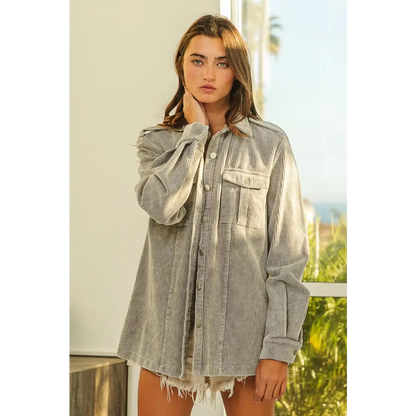 Button Up Corduroy Shacket.