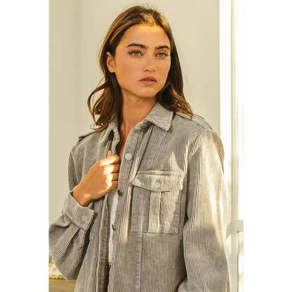 Button Up Corduroy Shacket.