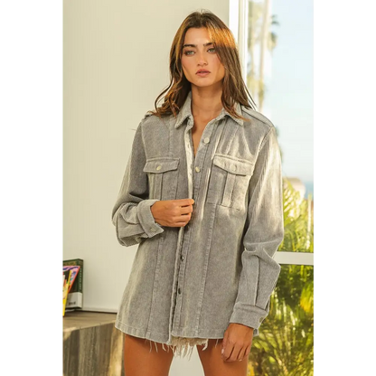 Button Up Corduroy Shacket.