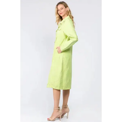 Button Up Distressed Denim Dress.