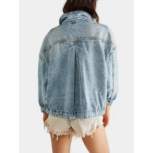 Button Up Long Sleeve Denim Jacket.