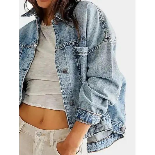 Button Up Long Sleeve Denim Jacket.
