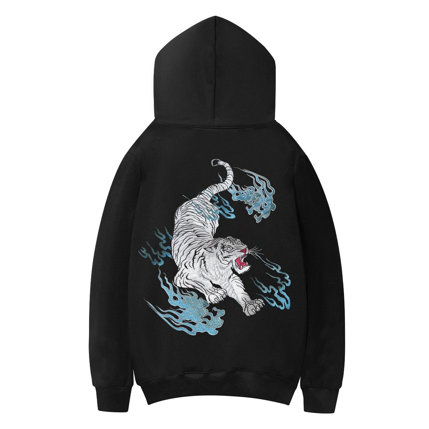 Flaming White Tiger Hoodie