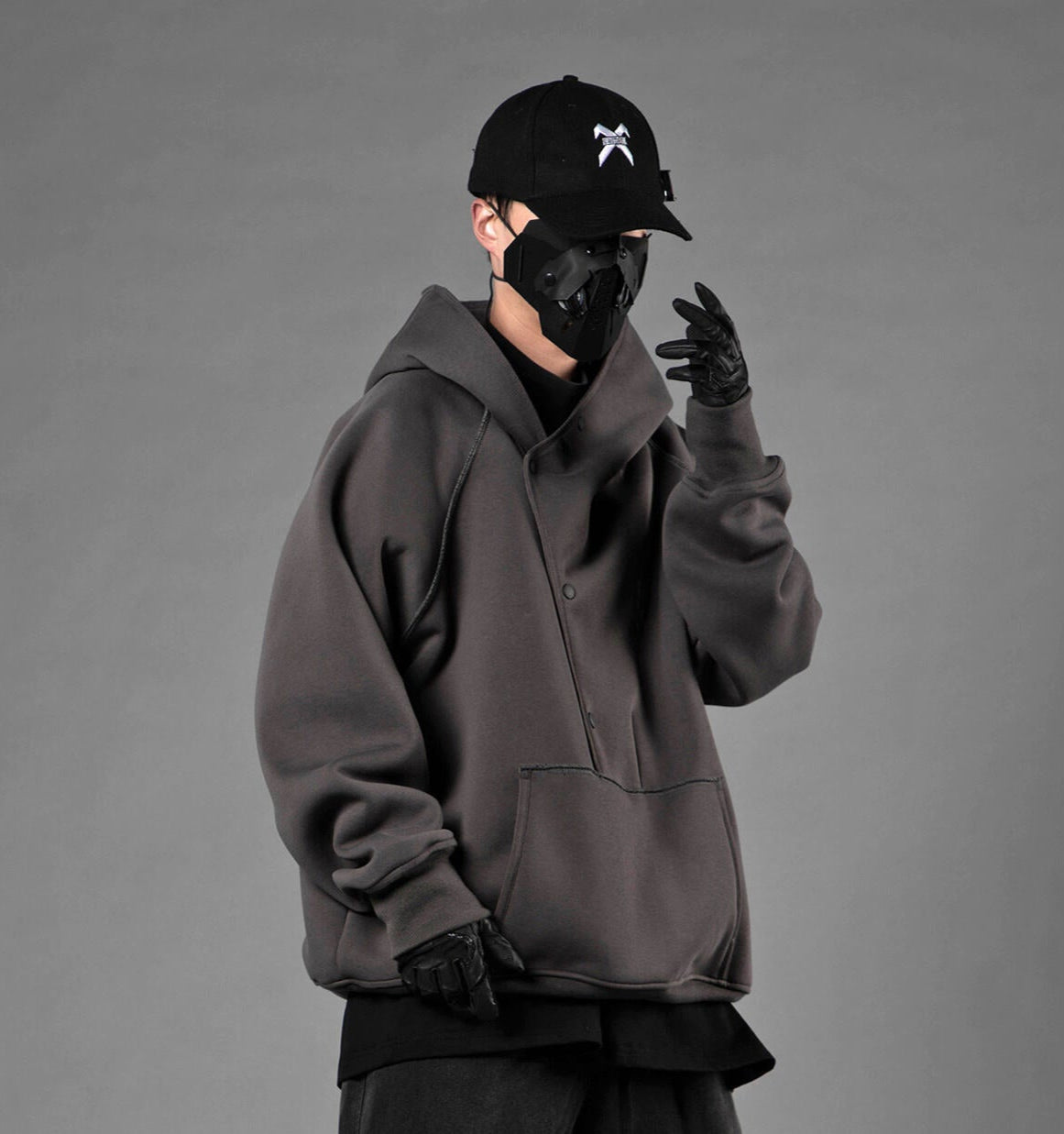 Layered Hoodie |Gray